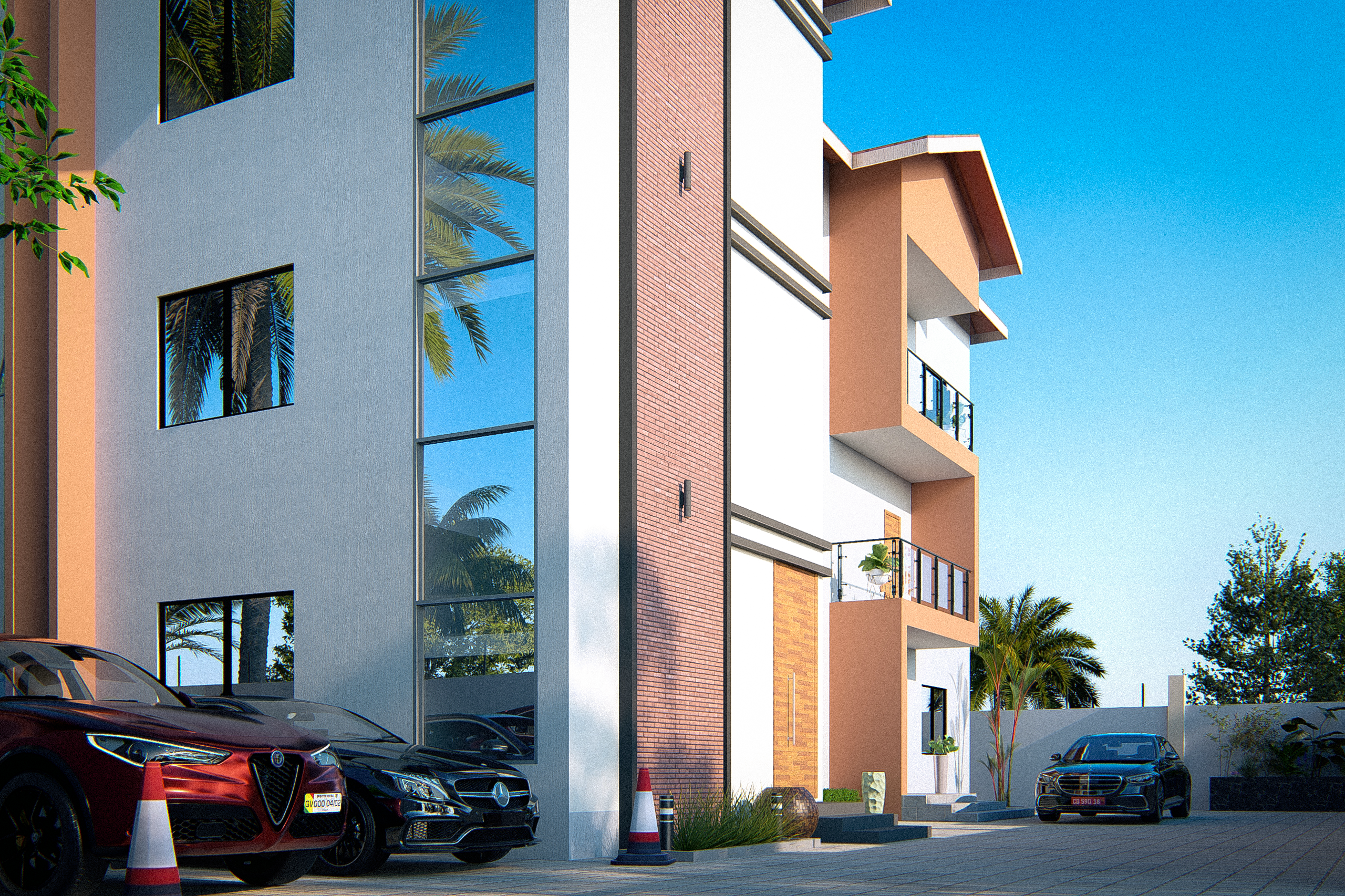 15-suite guest house — site context